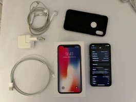 Apple iPhone X 64GB Space Grau inkl. OVP, Zubehör & Hülle