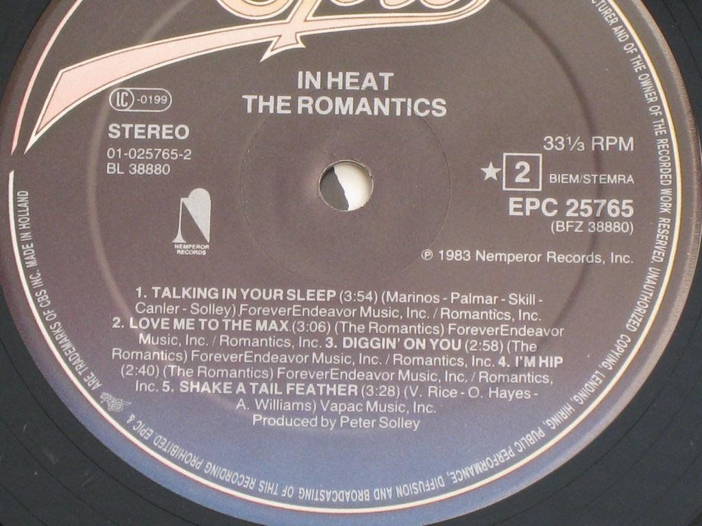 Schallplatten: LP - THE ROMANTICS - IN HEAT – Gebraucht aus Steckborn von Quo7 2