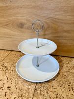 Etagere, weiss 2-stöckig, 23 cm hoch, guter Zustand