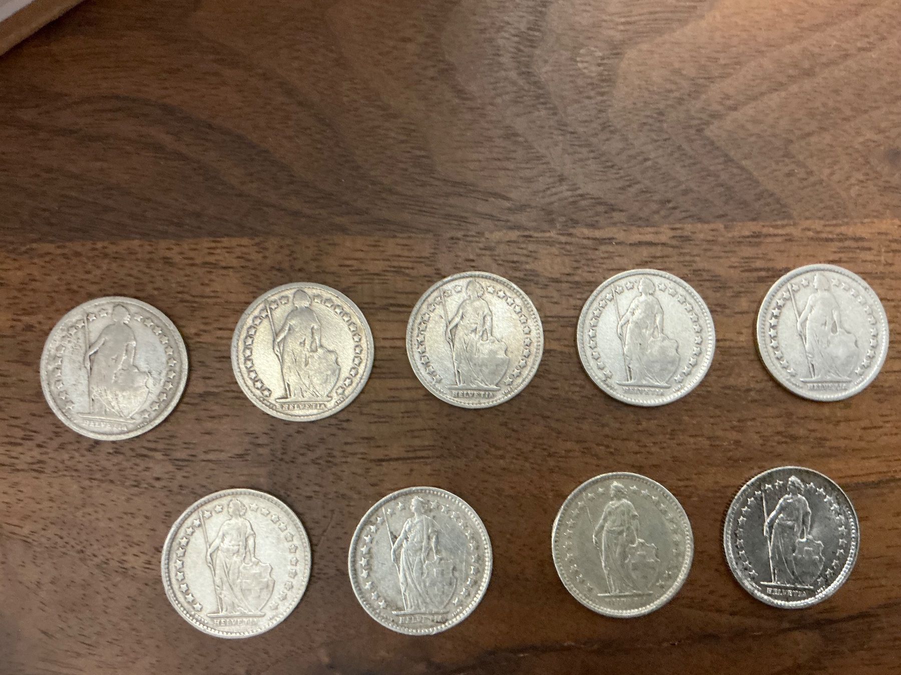 Tutti le monete: 9 x 1/2 Franken – Usato da Unterägeri venduto da Peter135 1