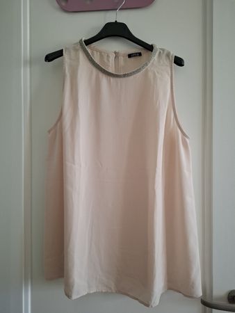 Blusa estiva rosa cipria, con applicazioni - Taglia L