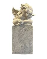 Engel Figur stehend an Grabstein H16cm (98196)