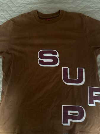 Supreme T-Shirt braun Grösse L Herren 100% Baumwolle 