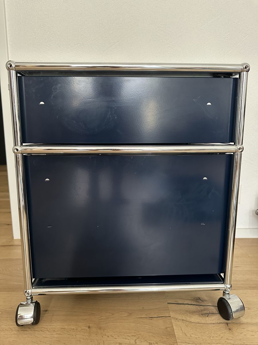 Banconi: Rollcontainer dunkelblau Metall Chrom Rollen 2 Schubladen – Usato da Thalwil venduto da saco1402 6