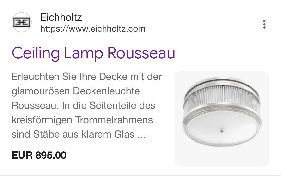 Eichholtz Lampadari & plafoniere: Neu  OriginalEichholtz Deckenlampe  – Nuovo e nell'imballaggio originale da zürich venduto da ritas0102 4