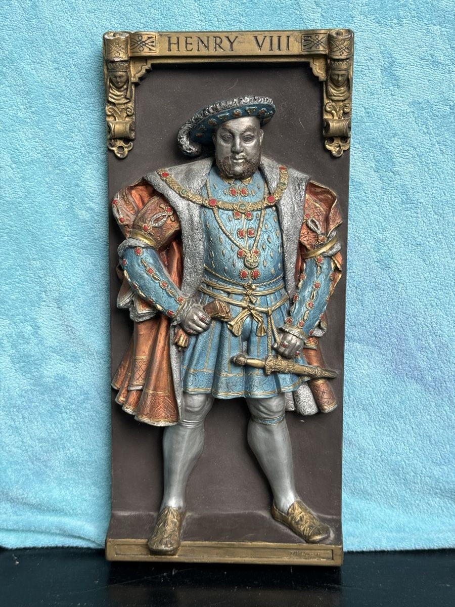 Sculture & Statue: RARE MARCUS DESIGNS WALL PLAQUES HENRI 8th – Usato da Lausanne venduto da artnouveau04