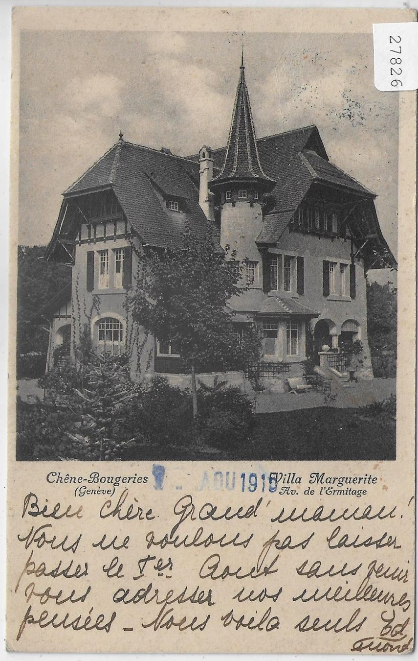 Cartoline postali: Chene-Bourgeries GE - Villa Marguerite – Usato da Ettingen venduto da Kartenplanet