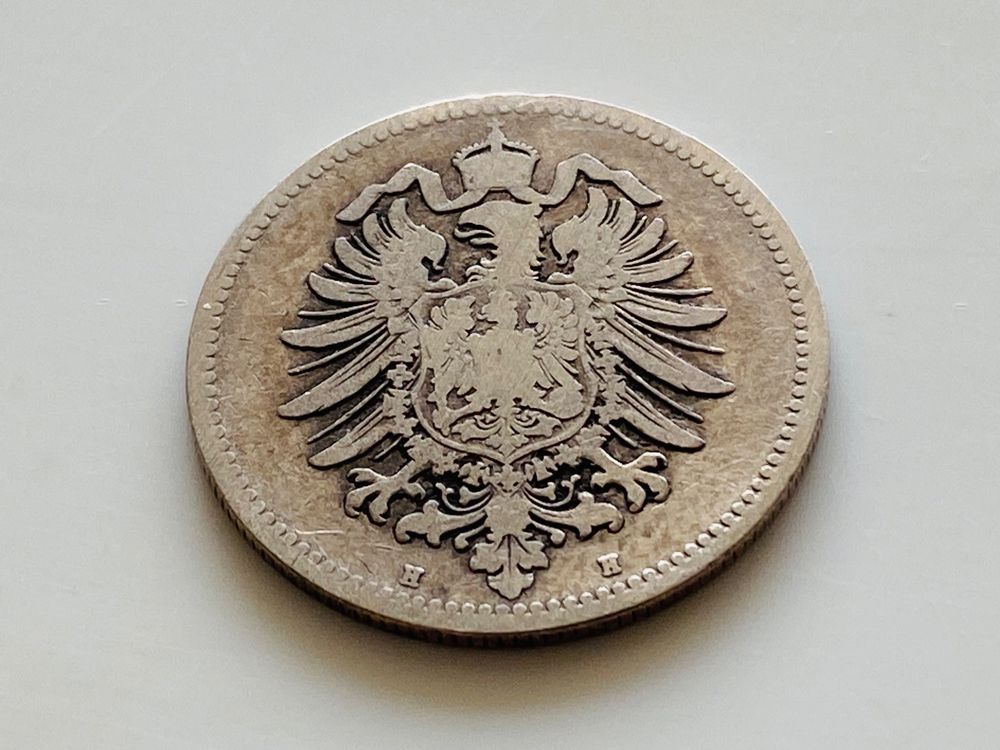 1875 Deutsches Reich 1 Mark SILBER Münze Mz. H Kaiserreich | Kaufen auf ...