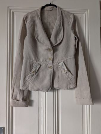 EMPORIO ARMANI : Blazer d'été en lin sable clair 36-38