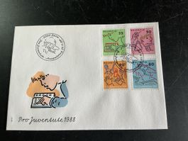 Ersttagsbrief Pro Juventute 1988 Bern 25.11.88 gestempelt