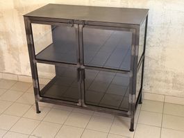 Industrial Design Vitrine, Metall/Glas