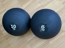 Slamball / Medizinball Set 6 kg und 10 kg schwarz