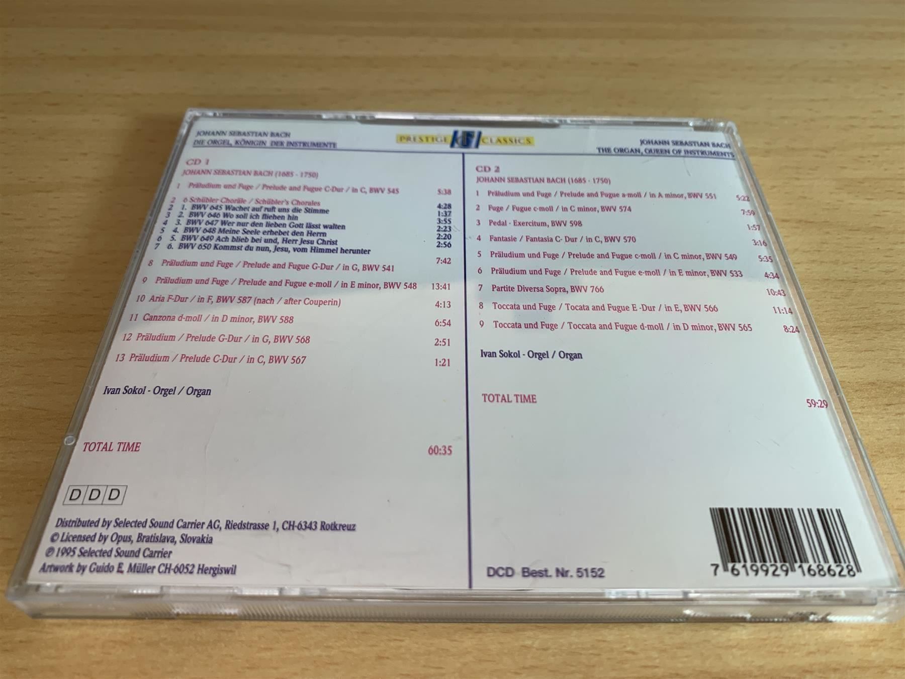 CD: Bach - Die Orgel, Königin Der Ins - 2 CD – Usato da Rikon im Tösstal venduto da Alpenmutz 1