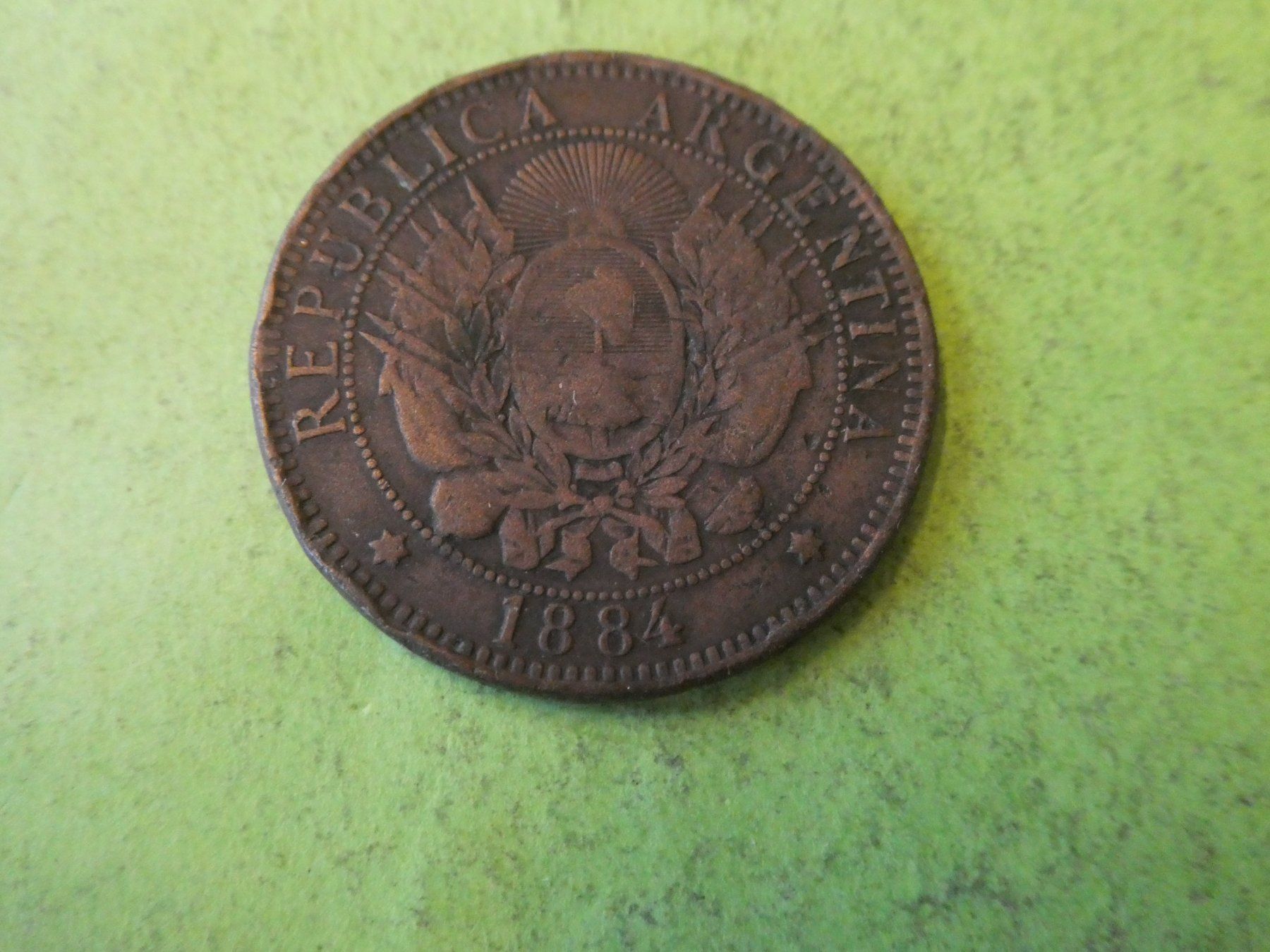 Alle Münzen: Argentinien 1884, 2 Centavos – Gebraucht aus Hinterforst von Rohusri