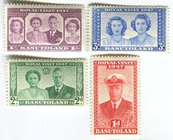 Briefmarken "König Georg VI. & Queen Mum". Basutoland 1947