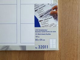 Zweckform Visitenkarten Papierbögen mit glatten Kanten