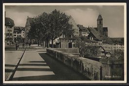 Aarau, Strasse am Zollrain mit Passanten