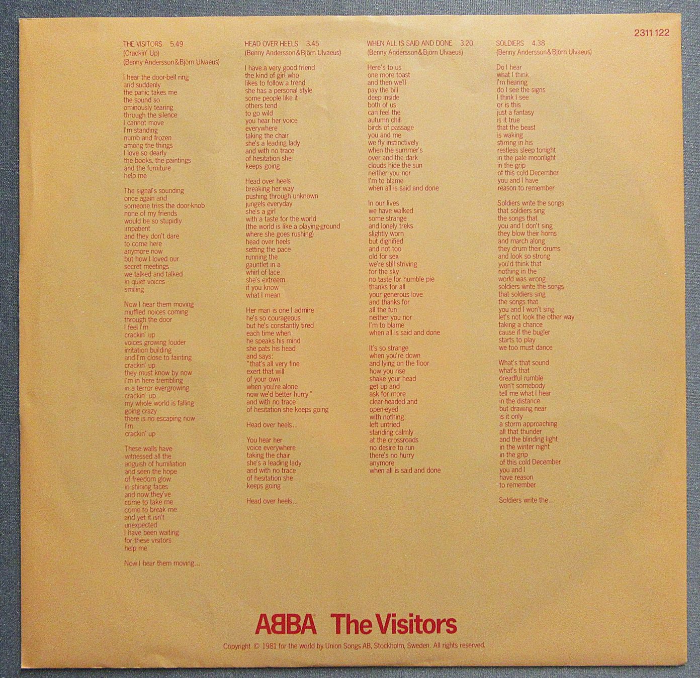 Dischi in vinile: ABBA - The Visitors - LP ab CHF 5.00 – Usato da Auenstein venduto da Padabimbim 3