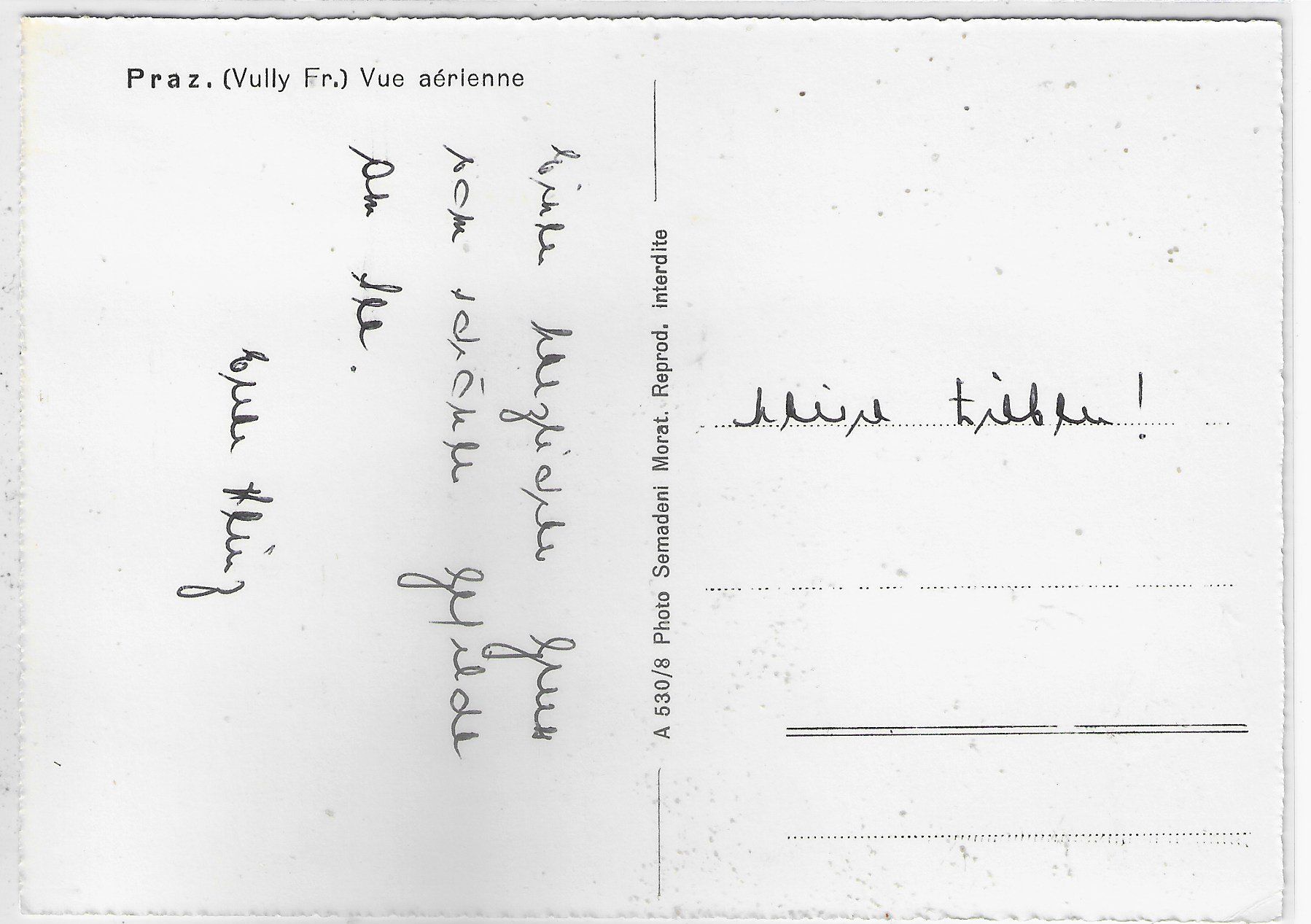Cartoline postali: Praz (Vully Fr.) Vue aerienne – Usato da Ettingen venduto da Kartenplanet 1