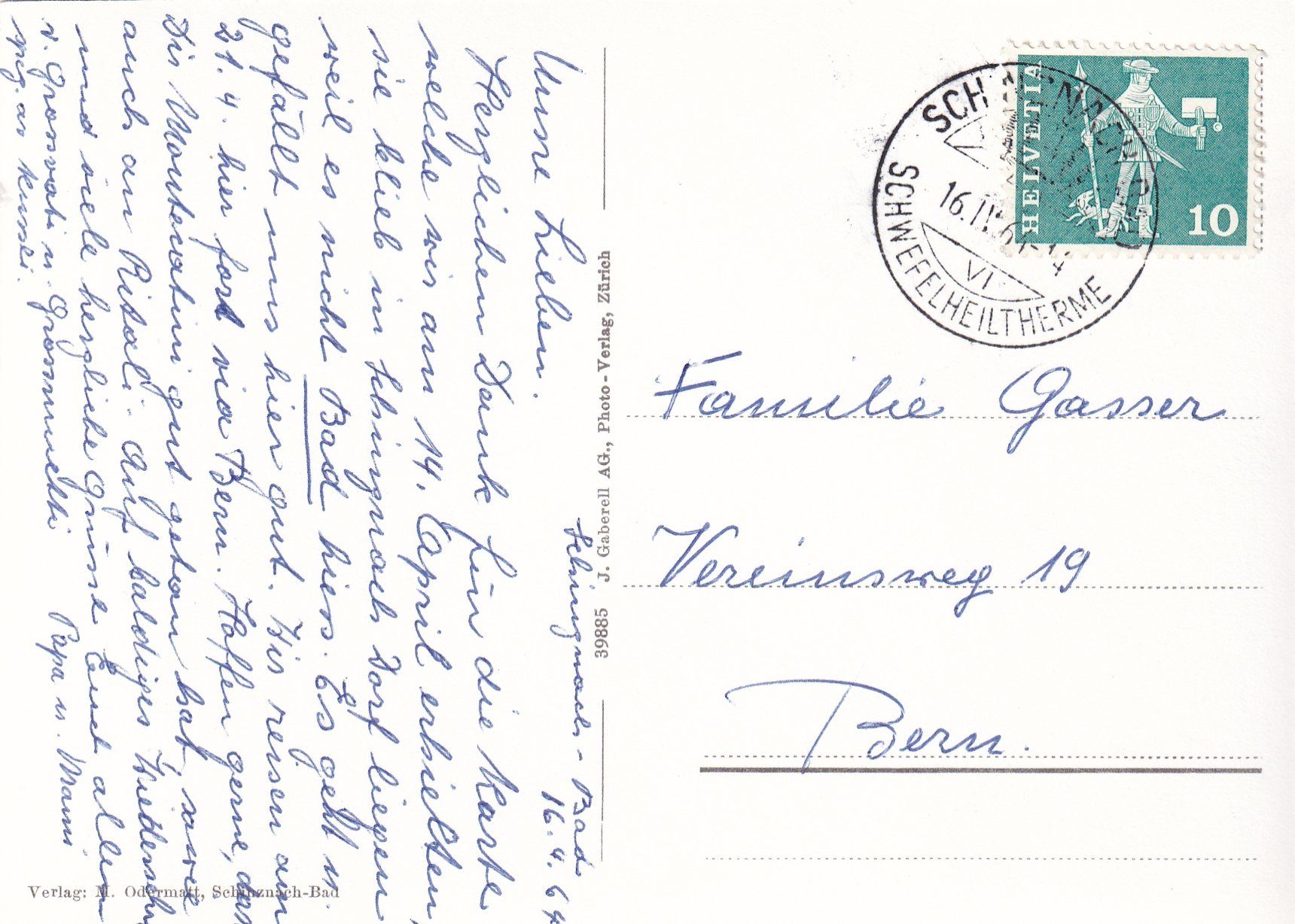 Cartoline postali: Schinznach Bad - Kurzentrum /mp – Usato da Hombrechtikon venduto da Rudolf07 1
