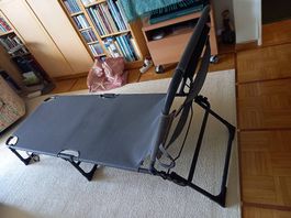 Chaise longue pliable avec poignée tissu pour porter