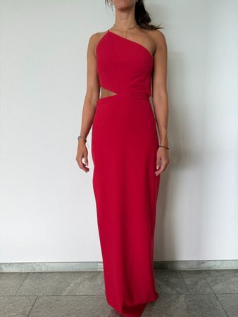 Rotes Abendkleid mit Schlitz, Grösse 38, Michelle Mason