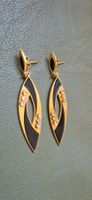 Vintage Ohrringe, UdSSR, goldfarben mit schwarzen Details!