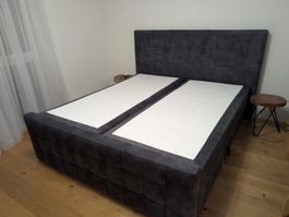 Boxspringbett dunkelgrau