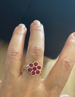 Jolie Grosse bague  vintage 61 pierres  grenats