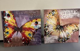 Gemälde Schmetterlinge, 2er Set, Wandbilder, modern🎨🦋