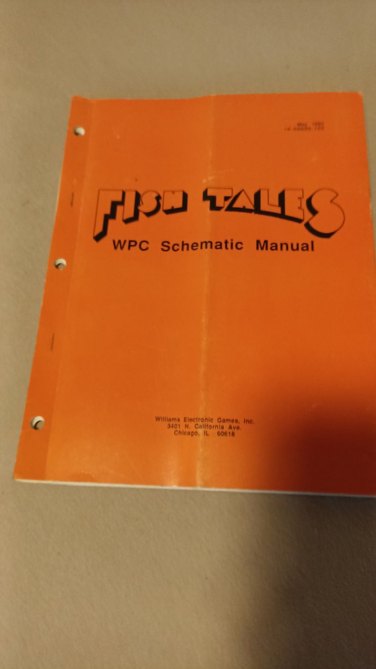 Flipper: FISH TALES WPC Schematic Manual – Usato da Wettingen venduto da extraball