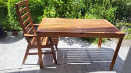 Gartentisch und 4 Stühle Teakholz