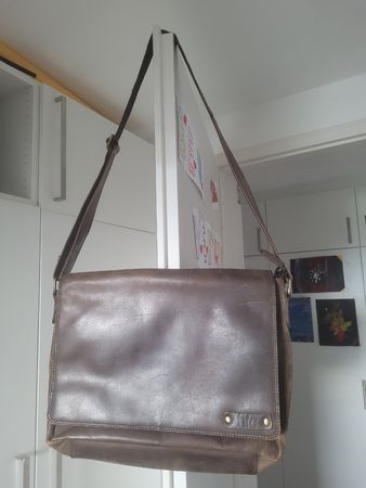 capiente borsa vintage in pelle