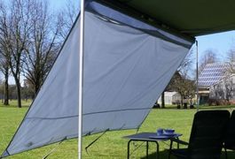 Vorderwand für Wohnmobil-Markise hellgrau, ungebraucht