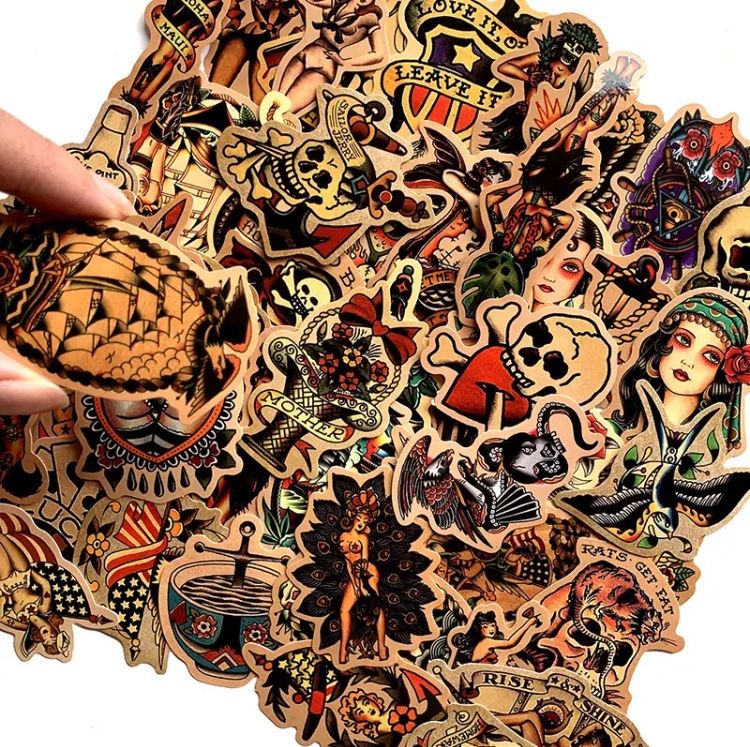 Sticker: 50 Stk. Tattoos Aufkeber – Nuovo e nell'imballaggio originale da Biel/Bienne venduto da Bolagol9