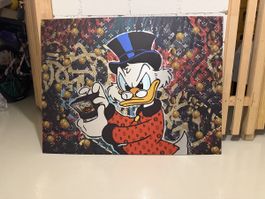 Comic Bild Dagobert Duck Bitcoin LV Motiv Kunst 50x40cm neu