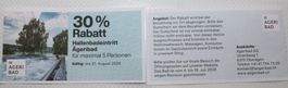 30% Rabatt Hallenbadeintritt Ägeribad für 5 Personen 31.8.26