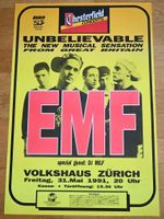 Original Konzert Plakat EMF Unbelievable 1991 VH Zürich