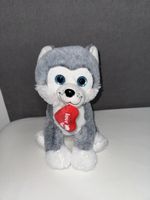 Kuscheltier Husky mit Herz - Ideales Geschenk zum Valentinst