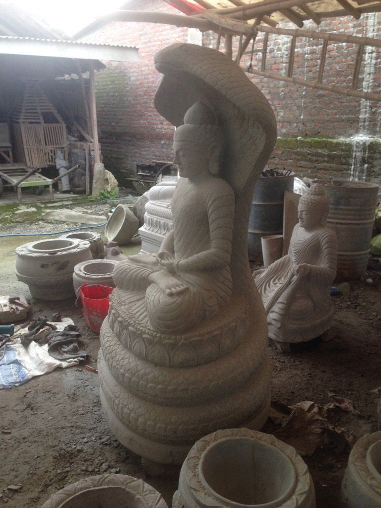 Sculture & Statue: Budha Skulptur Cobra Buda Steinskulptur – Nuovo e nell'imballaggio originale da Daisendorf venduto da Wohn-Kult 2