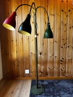 Rare grande lampe tulipe sur pied vintage en métal