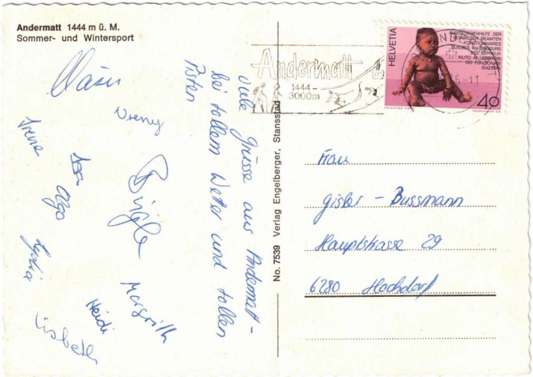 Cartoline postali: Andermatt - 4 Bild AK – Usato da Binningen venduto da Mountainrider 1