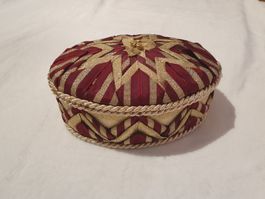Handarbeit Schmuckdose oval 20x13.5cm,Styropor, Stoff & Tüll