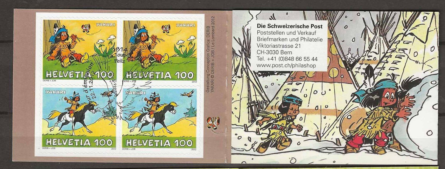 Alle Briefmarken: CHc130 - Carnet Yakari  1er jour – Gebraucht aus Trélex von Phil_Albert