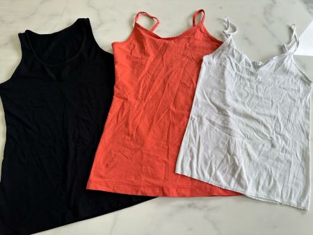 3 Tops Sommer Gr. XS schwarz weiss orange