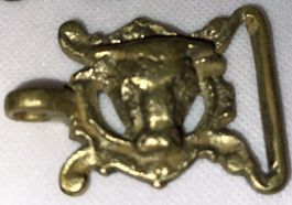 Gürtschnalle von Metzgermessergurt Messing Antik