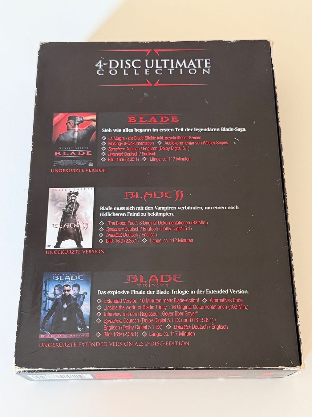 Tutti i DVDs: Blade Trilogy DVD The Ultimate Collection 4-Disc – Usato da Altstätten SG venduto da sheamus 3