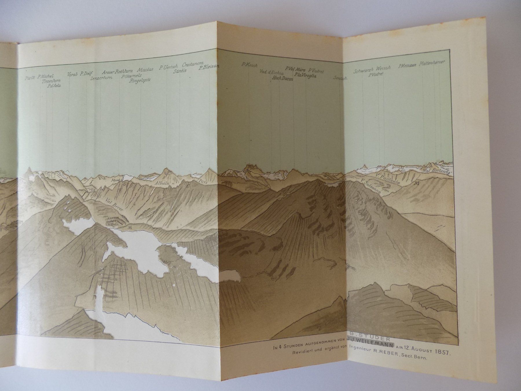 Incisioni: Panorama vom Piz Languard 1897 – Usato da Risch venduto da Antikfee 6