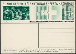 1933 - Pro Patria - Bundesfeierkarte - ungebraucht *