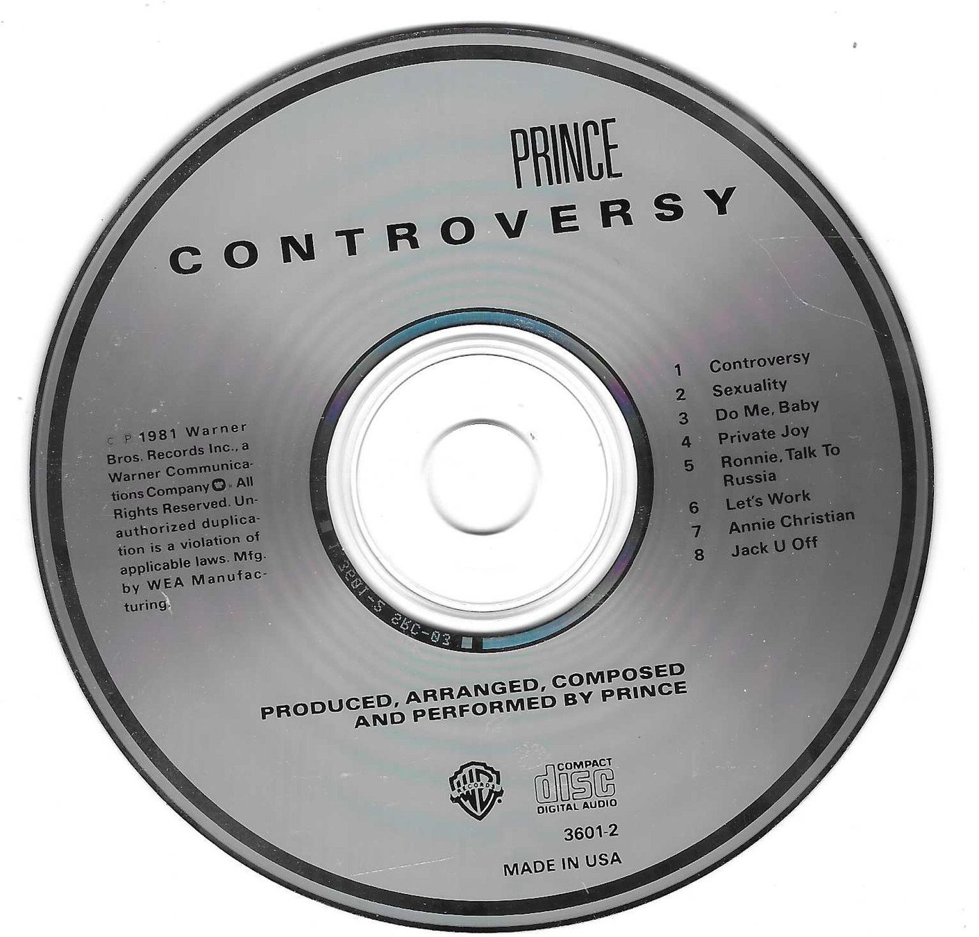 CD: PRINCE  -  CONTREVERSY – Usato da Bex venduto da Giorgiob 2